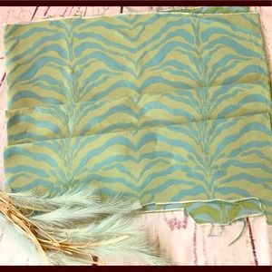 Green and Aqua Zebra Print Fabric 57” x 42”